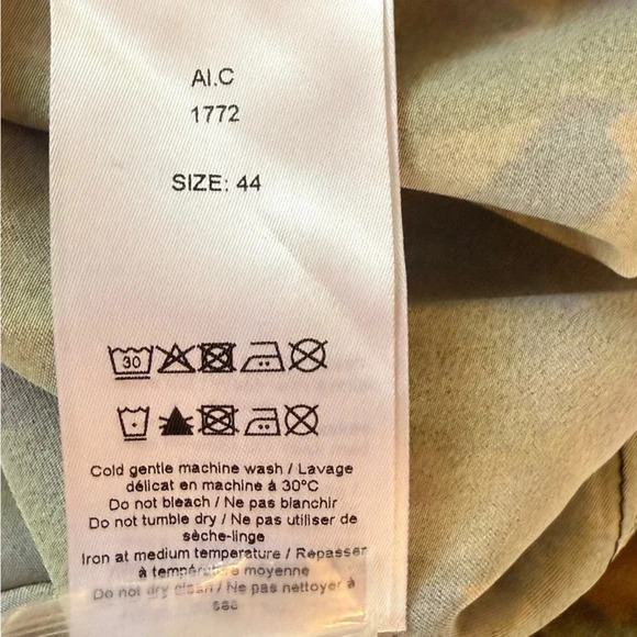 NWT GANNI Heavy Satin Printed Logo Short Dress Size 44 (US 10/12) Olive  *read - Picture 14 of 16